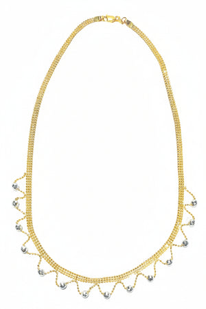 Collier en maille Milanaise en Or Jaune et Or Gris 22K - 13.66 Grs