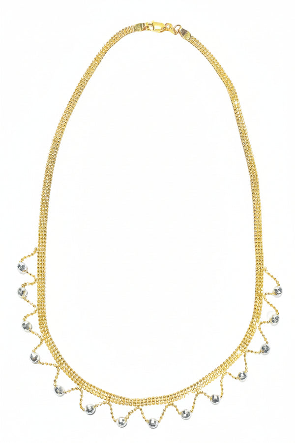 Collier en maille Milanaise en Or Jaune et Or Gris 22K - 13.66 Grs