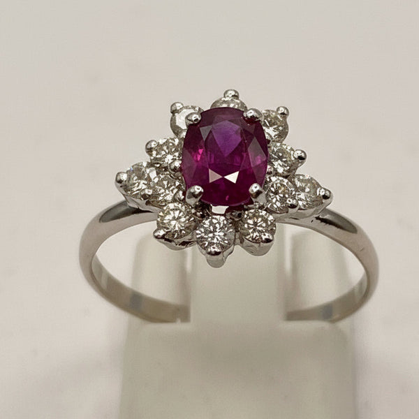 Bague Marguerite en Or Blanc 18 Carats - Taille 54,5