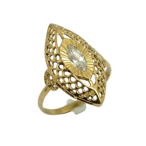 Bague Marquise Or Jaune 18 Carats avec Oxyde