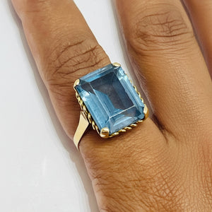 Bague Solitaire en Or Jaune 18K - Taille 58