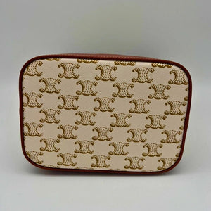 Sac Seau Céline Toile Beige Bandoulière Bouton Pression