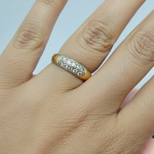 Bague Demi Tour en Or Jaune 18 K - Taille 52