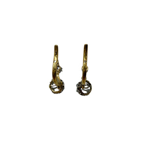 Boucles d'oreilles dormeuses en or 18K avec diamants - 2.87 Grs