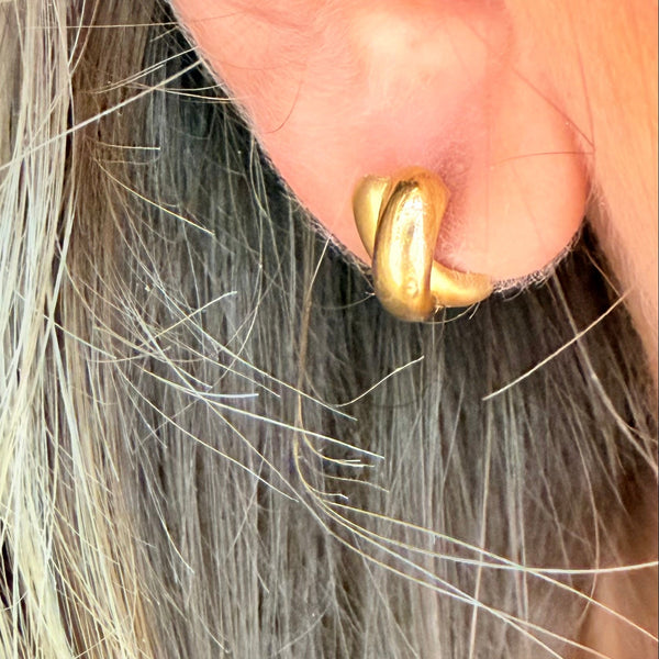 Boucles d'oreilles croix en Or jaune 18K - 1.21g