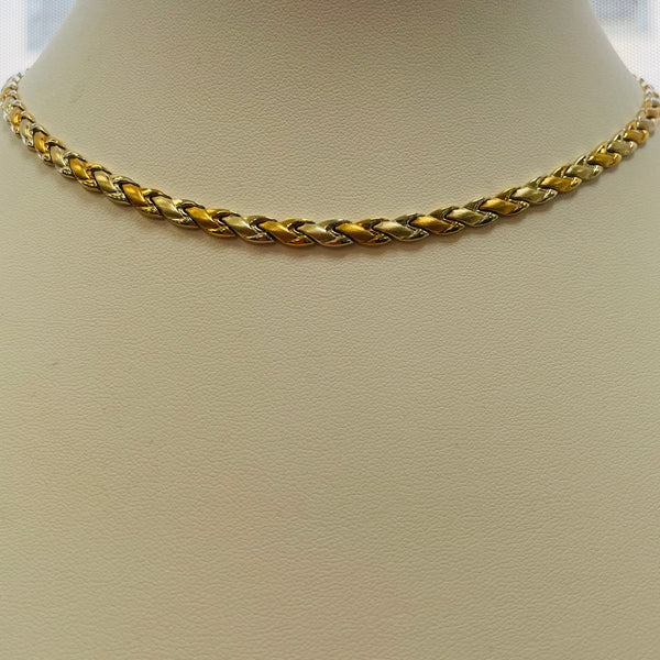 Collier Ras du Cou en Or Jaune et Or Gris 18K 21.12 Grs