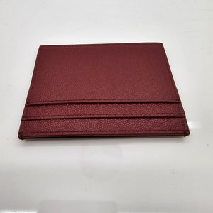 Porte-cartes Saint Laurent en cuir grainé bordeaux