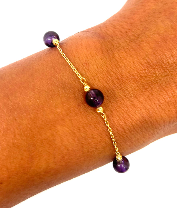Bracelet Améthyste Or Jaune 18k