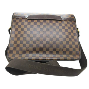 Sac bandoulière LV Shelton en toile Damier marron