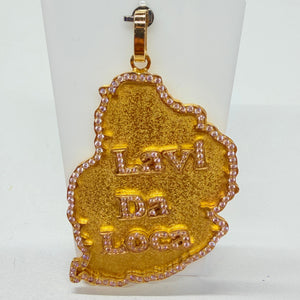 Pendentif Carte île Maurice Or Jaune 18k