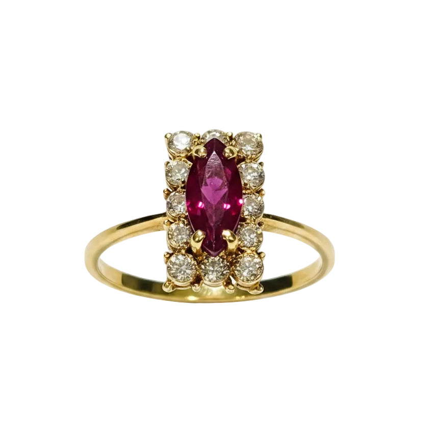 Superbe Bague Or Jaune 750/1000 Diamants