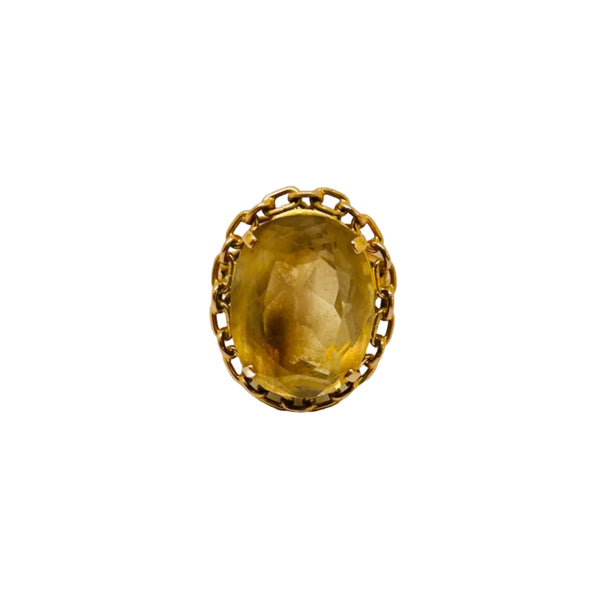 Bague en Or Jaune 18K avec Citrine - T51 - 7.45gr