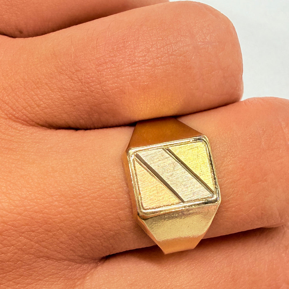 Bague Chevalière en Or Jaune 18K Taille-58