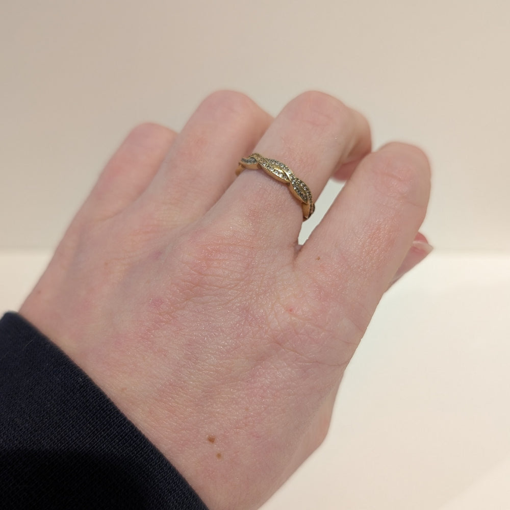 Bague Tressée en Or Jaune 18K - Taille 52