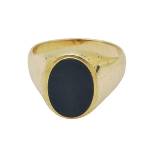 Chevalière en Or Jaune avec Onyx 18K
