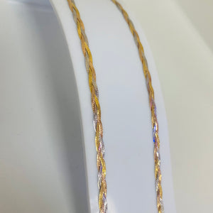 Collier Ras du Cou Tressé 3 Ors 18K 5.08 Grs