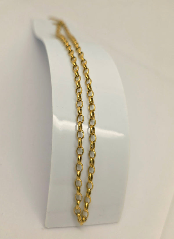 Collier or jaune ras du cou en maille jaseron
