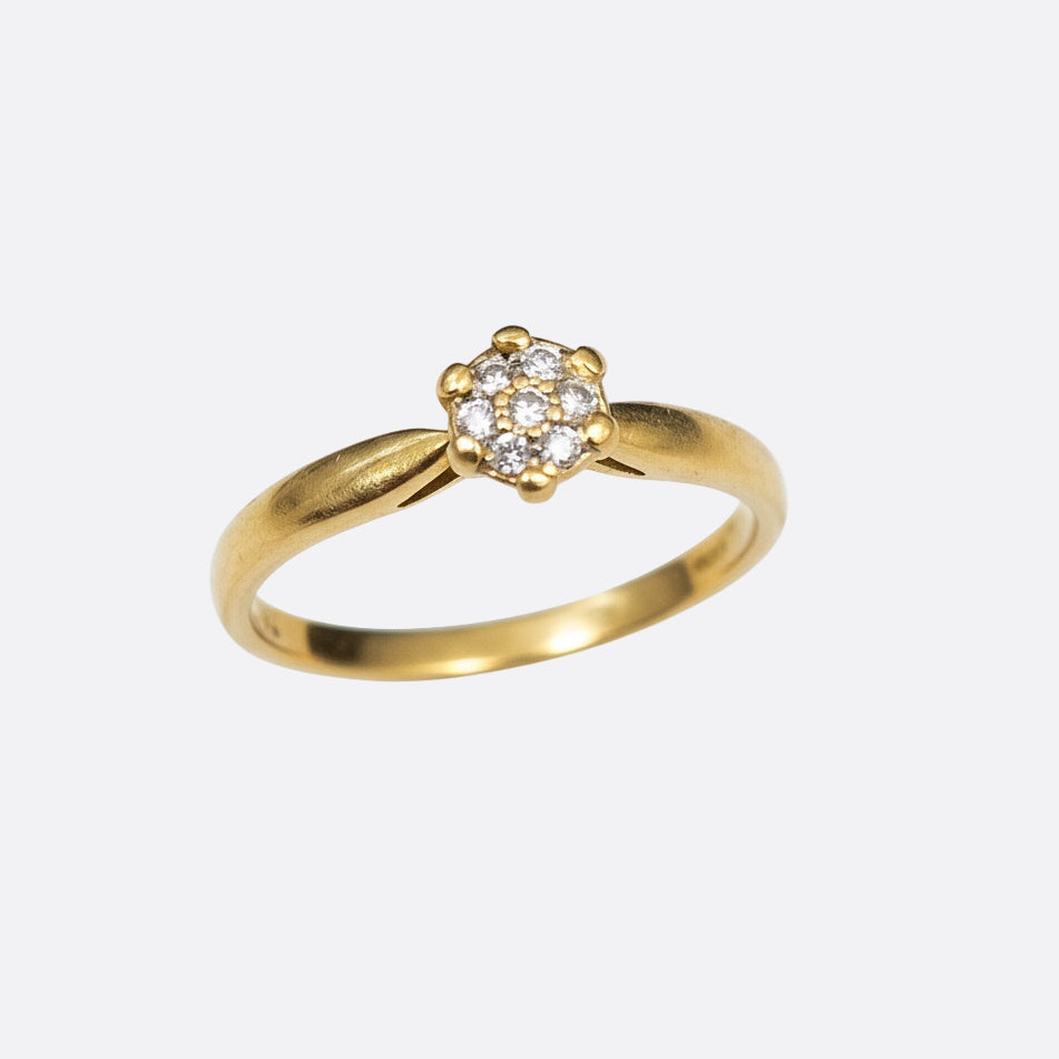 Bague solitaire en Or jaune 18K - Taille 50
