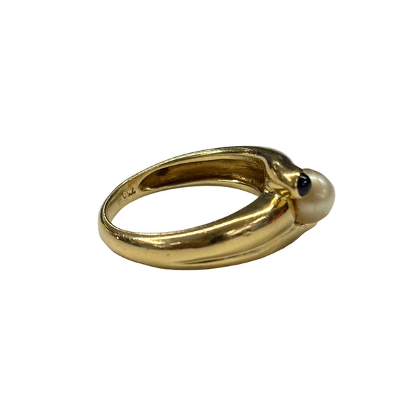 Bague empierrée en Or Jaune 18K