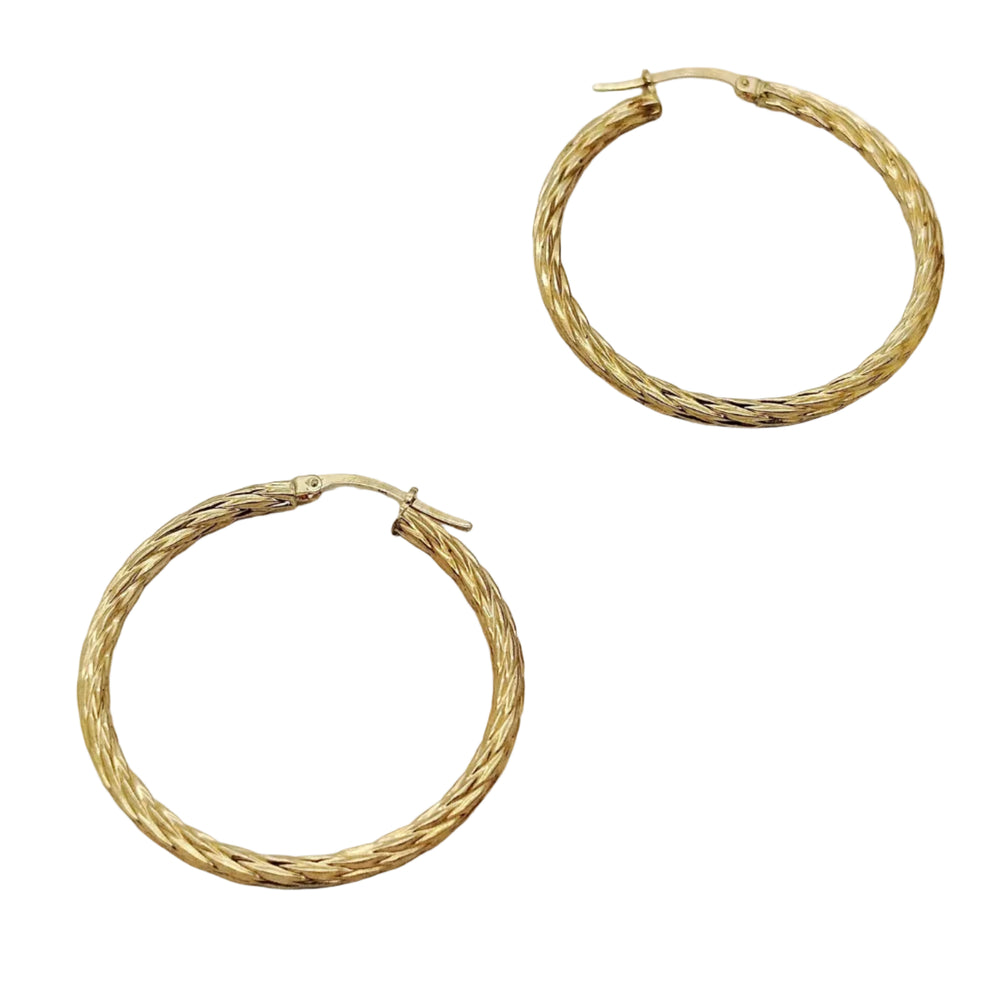 Boucles d'Oreilles Créoles en Or Jaune 18k