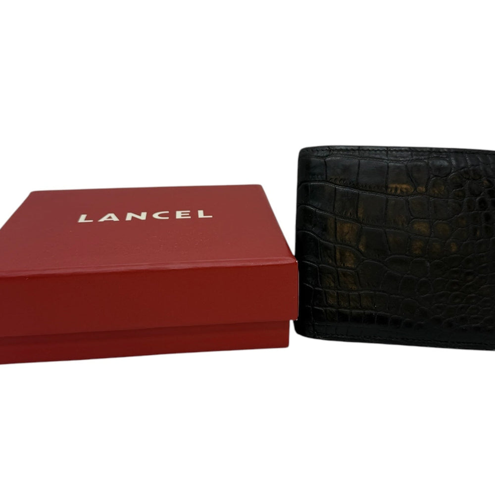 Portefeuille Lancel en crocodile noir