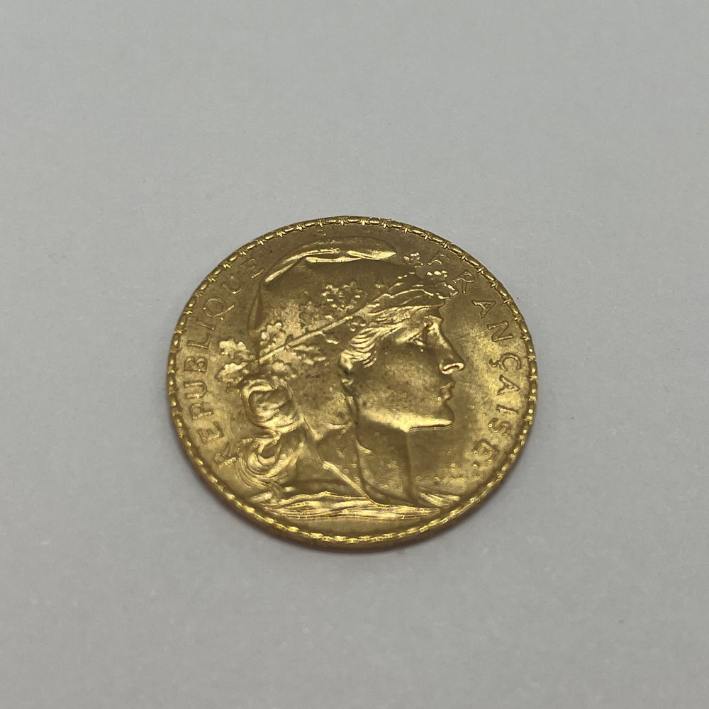 20 Francs en or jaune 22 carats  Poids-6.45