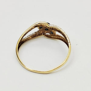 Bagues en Or jaune 18K avec saphirs et diamants -Taille 59 - 2.09g