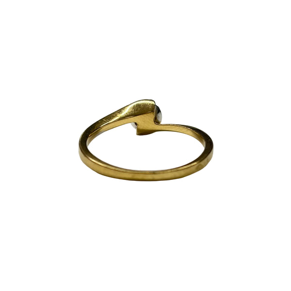Bague empierrée en Or Jaune et Or Gris 18K