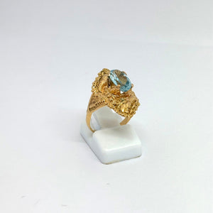 Bague Marquise Or Jaune 18K avec Topaze