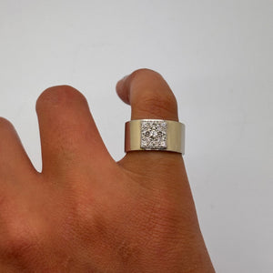 Bague Jonc en Or Blanc 18K Taille-49