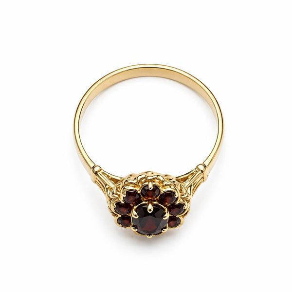 Bague Marguerite en Or Jaune 18 K - Taille 60 - 4.43 G