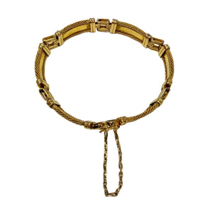 Bracelet Gourmette Fantaisie en Or Jaune 18k