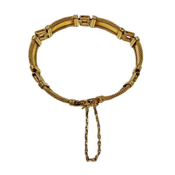 Bracelet Gourmette Fantaisie en Or Jaune 18k