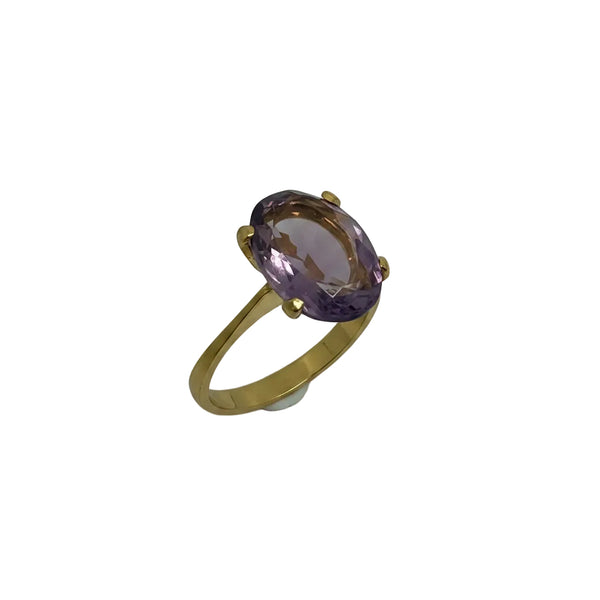 Bague OR Jaune 18K avec Améthyste - 3.16 Grs T 53