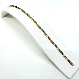 Bracelet Maille Fantaisie Or Jaune et Blanc 18k
