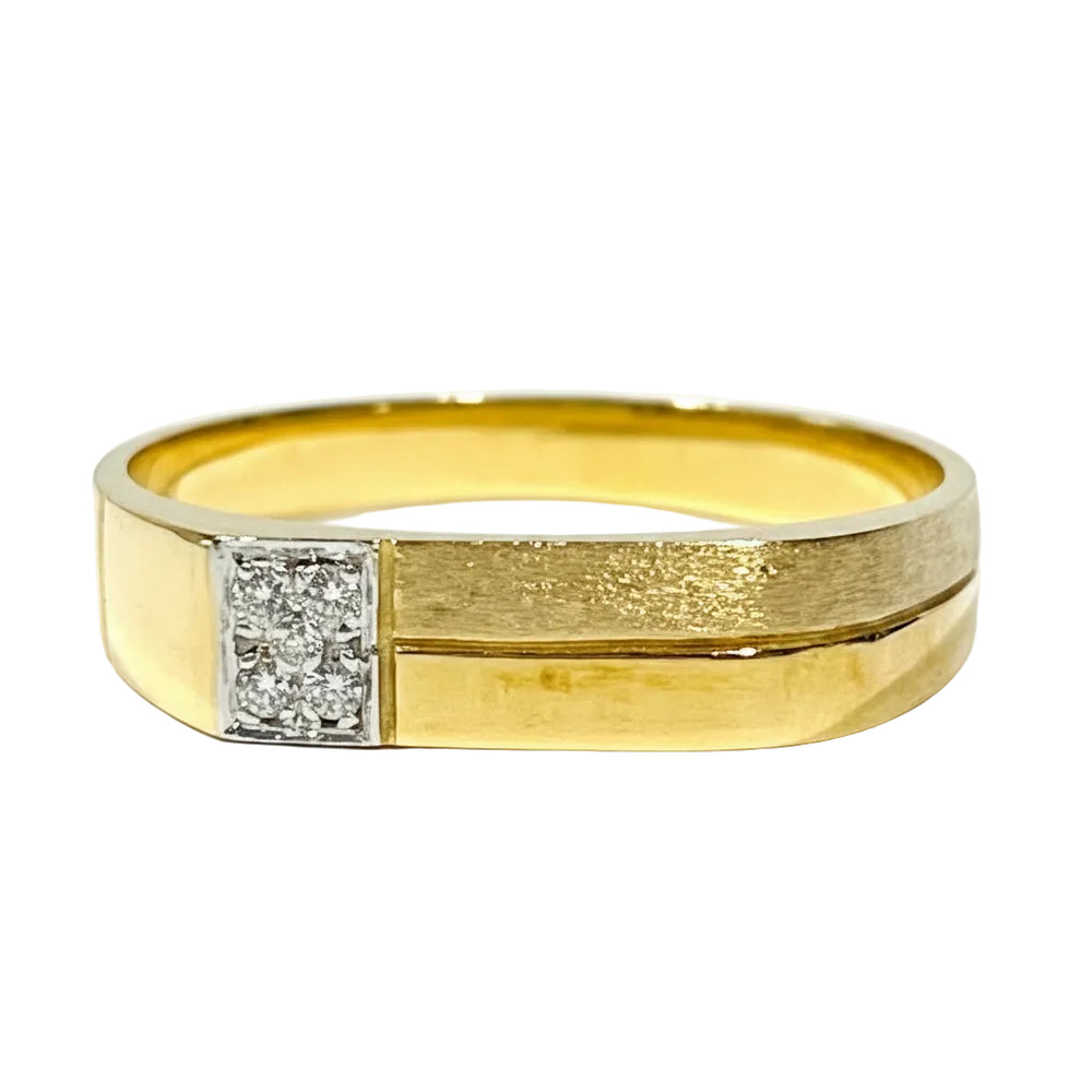 Chevalière en or jaune et rose 18 K - Taille 62 - 4.56 G