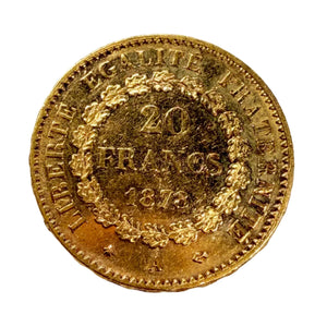 Pièce Rare en Or Jaune 20 Francs Génie 20K