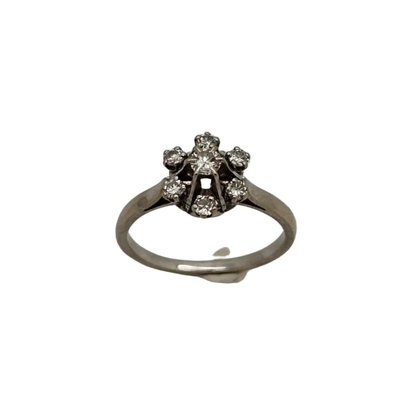 Bague Marguerite Or Blanc 18K - 2.66G Diamants