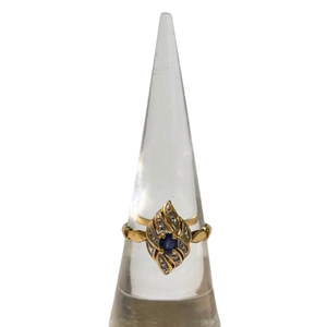 Bague en Or Jaune avec Diamants et Saphir - T 55