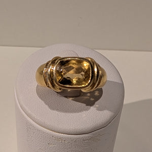 Bague Tank en Or Jaune 18K Taille-58
