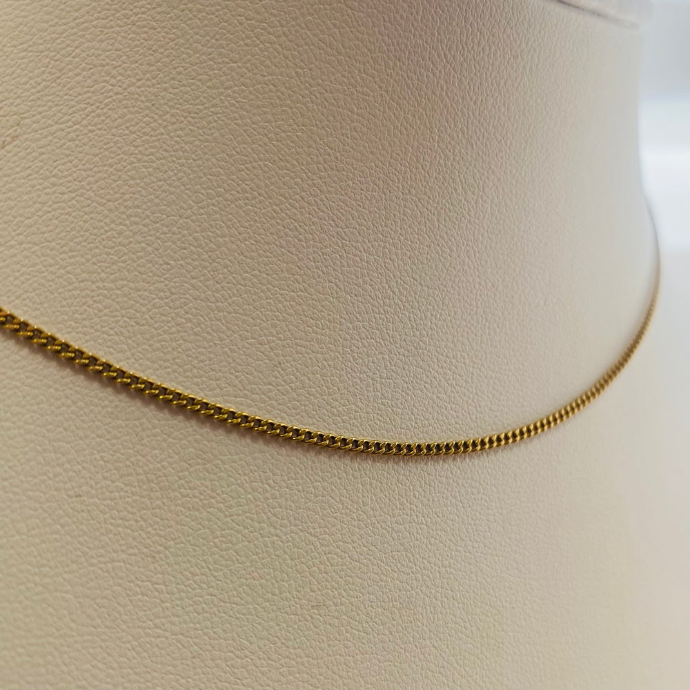 Collier ras-du-cou en or jaune 18 carats, maille gourmette - 3.71 Grs