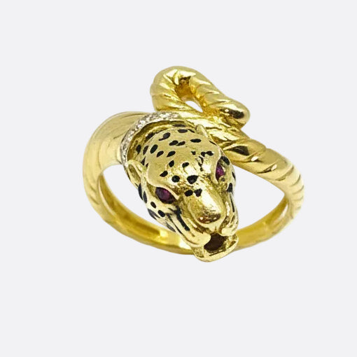 Bagues Panthère Or Jaune 18 K - Taille 49