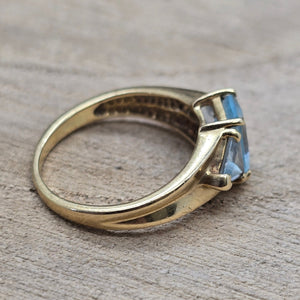 Bague en Or 18 Carats avec Aigue-Marine – 2,82 g
