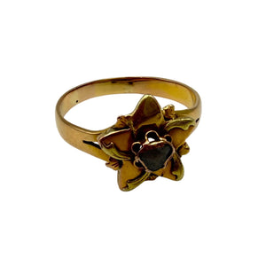 Bague Marguerite en Or Jaune 18K avec Zirconium Poids: 2.66 Grs - Taille 57