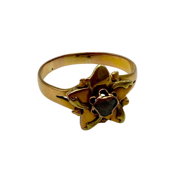 Bague Marguerite en Or Jaune 18K avec Zirconium Poids: 2.66 Grs - Taille 57