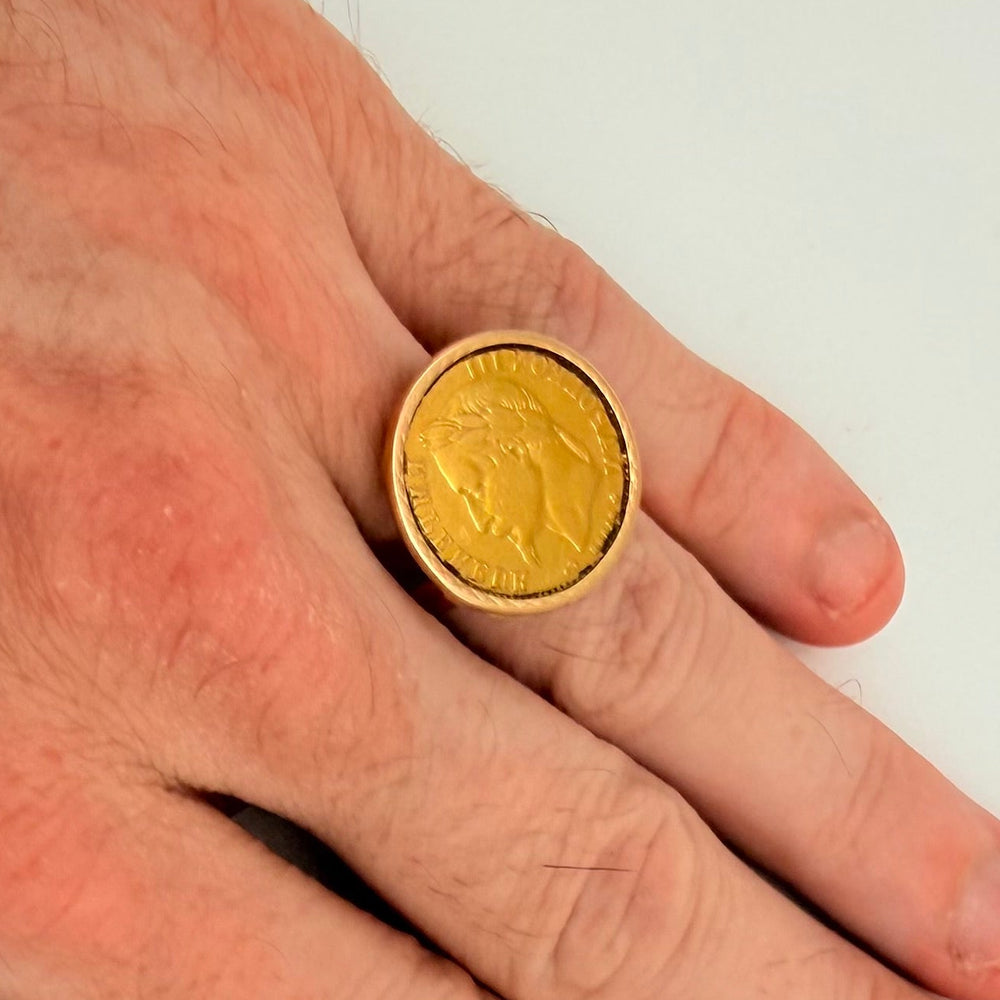 Bague Pièce en Or Jaune 18k