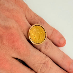 Bague Pièce en Or Jaune 18k