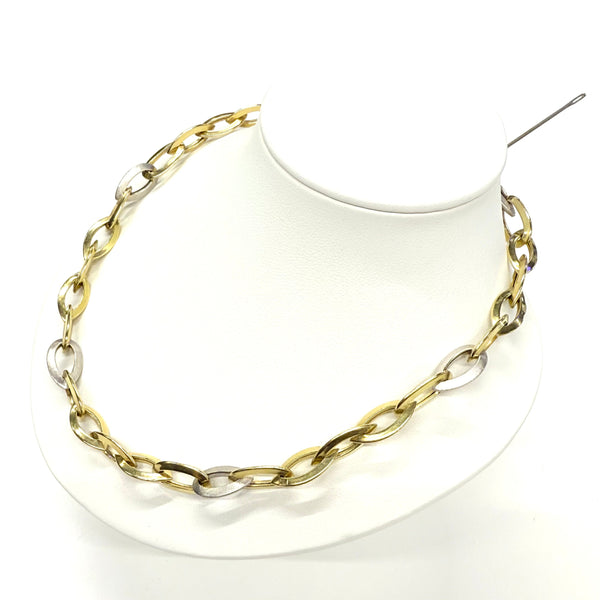 Collier Ras du Cou en Or Jaune et Or Blanc 18k - 15.89 Grs