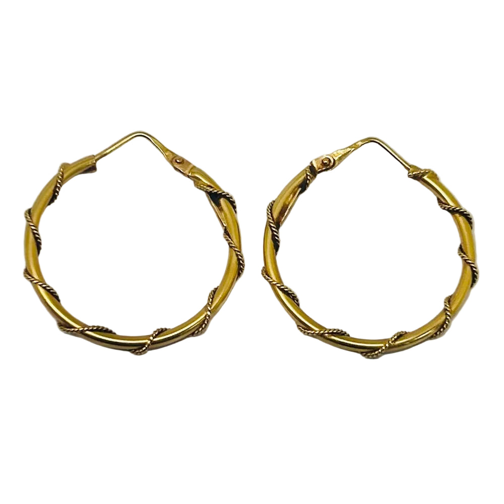 Boucles d'oreilles créoles en or jaune 18K - 4gr