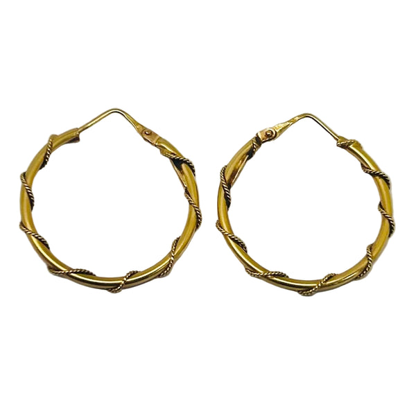 Boucles d'oreilles créoles en or jaune 18K - 4gr